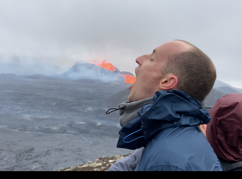 Me spitting fire in Iceland